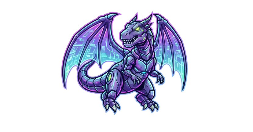 DYNO SOFT Mascot - Cyberpunk Dragon Guardian